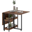 Table à manger pliante Ariaiel table industrielle extensible brun rustique