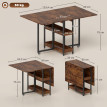 Table à manger pliante Ariaiel table industrielle extensible brun rustique