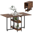 Table à manger pliante Ariaiel table industrielle extensible brun rustique