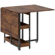 Table à manger pliante Ariaiel table industrielle extensible brun rustique