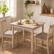 Table de cuisine Isum table carrée design moderne bois naturel blanc