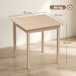 Table de cuisine Isum table carrée design moderne bois naturel blanc