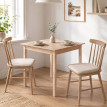 Table de cuisine Isum table carrée design moderne bois naturel blanc