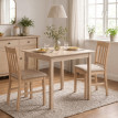 Table de cuisine Isum table carrée design moderne bois naturel blanc