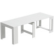 Table extensible Ololea table à manger convertible console 10 personnes blanc