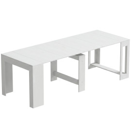 Table extensible Ololea table à manger convertible console 10 personnes blanc