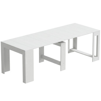 Table extensible Ololea table à manger convertible console 10 personnes blanc