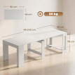Table extensible Ololea table à manger convertible console 10 personnes blanc