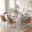 Table extensible Ololea table à manger convertible console 10 personnes blanc