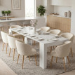 Table extensible Ololea table à manger convertible console 10 personnes blanc