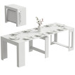 Table extensible Ololea table à manger convertible console 10 personnes blanc