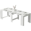 Table extensible Ololea table à manger convertible console 10 personnes blanc