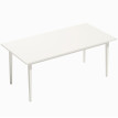 Table à manger Galviova moderne 8 personnes pieds bois massif crème