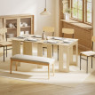 Table à manger Beliel extensible rabattable bois naturel