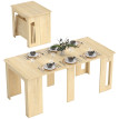 Table à manger Beliel extensible rabattable bois naturel