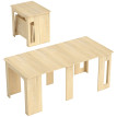 Table à manger Beliel extensible rabattable bois naturel