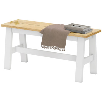 Banc Aurine bois imitation chêne 2 places blanc