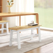 Banc Aurine bois imitation chêne 2 places blanc