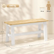 Banc Aurine bois imitation chêne 2 places blanc