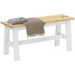 Banc Aurine bois imitation chêne 2 places blanc
