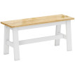Banc Aurine bois imitation chêne 2 places blanc