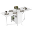 Table pliante Corio salle à manger cuisine rangement blanc