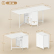 Table pliante Corio salle à manger cuisine rangement blanc