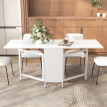 Table pliante Corio salle à manger cuisine rangement blanc