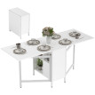 Table pliante Corio salle à manger cuisine rangement blanc