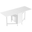 Table pliante Corio salle à manger cuisine rangement blanc