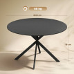 Table à manger Doruea ronde industrielle pieds acier noir