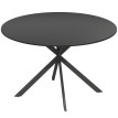 Table à manger Doruea ronde industrielle pieds acier noir