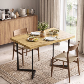 Table de salle à manger Selisvik moderne 2 personnes chêne noir