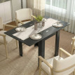 Table à manger Vilonria extensible 4 à 6 personnes bois et acier noir
