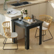 Table à manger Vilonria extensible 4 à 6 personnes bois et acier noir