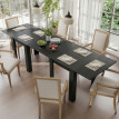 Table à manger Vilonria extensible 4 à 6 personnes bois et acier noir