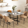 Table à manger Vilen pliante extensible roulettes gris