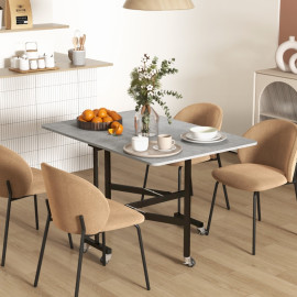 Table à manger Vilen pliante extensible roulettes gris