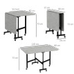 Table à manger Vilen pliante extensible roulettes gris