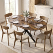 Produit Beriason table extensible industrielle ronde brun rustique