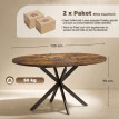 Produit Beriason table extensible industrielle ronde brun rustique