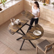Produit Beriason table extensible industrielle ronde brun rustique