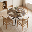 Produit Beriason table extensible industrielle ronde brun rustique