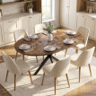 Produit Beriason table extensible industrielle ronde brun rustique