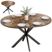 Produit Beriason table extensible industrielle ronde brun rustique