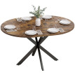 Produit Beriason table extensible industrielle ronde brun rustique