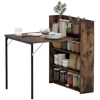 Palvik Table pliante gain de place design industriel brun rustique