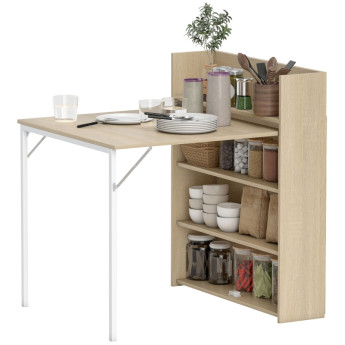 Table pliante Toret extensible gain de place design industriel chêne