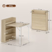 Table pliante Toret extensible gain de place design industriel chêne
