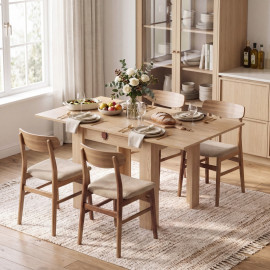 Table à manger Solon pliante 4 personnes gain de place chêne